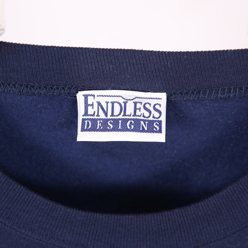 Endless Designs 90's Grandpa Lightweight Baggy Sweatshirt Large Navy Blue