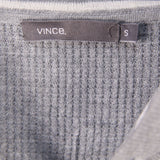 Vince 90's Hooded Zip Up Knitted Hoodie Small Grey