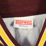 Hartwell 90's Bomber Button Up Nylon Sportswear Varsity Jacket XLarge Burgundy Red