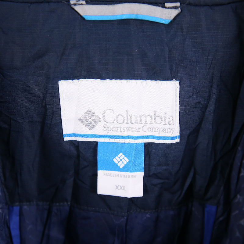 Columbia Sport 90's Spellout Logo Zip Up Waterproof Windbreaker Jacket XXLarge (2XL) Blue