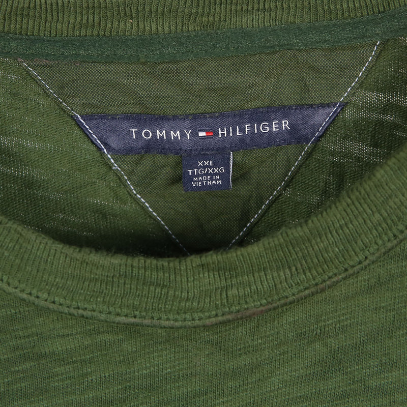 Tommy Hilfiger 90's Plain Crewneck Jumper / Sweater XXLarge (2XL) Khaki Green