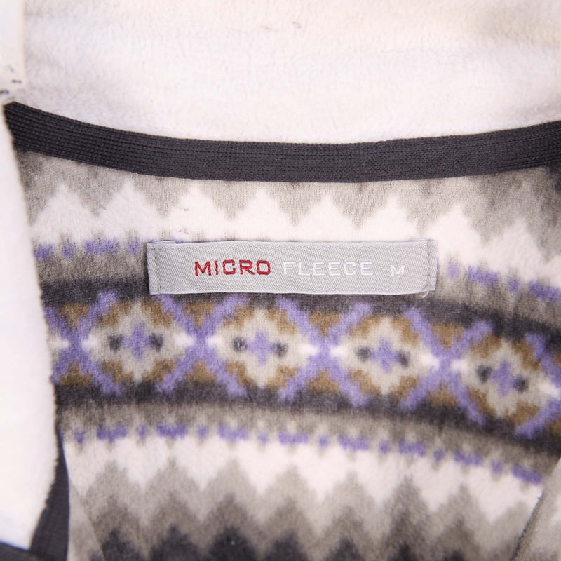 Micro Fleece 90's Aztec Zip Up Fleece Jumper Medium Black