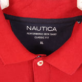 Nautica 90's Button Up Short Sleeve Polo Shirt XLarge Red