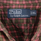 Polo Ralph Lauren 90's Long Sleeve Button Up Check Shirt XLarge Green