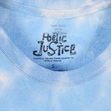 Poetic Justice 90's Tupac Tie Dye Spellout Logo T Shirt Small Blue