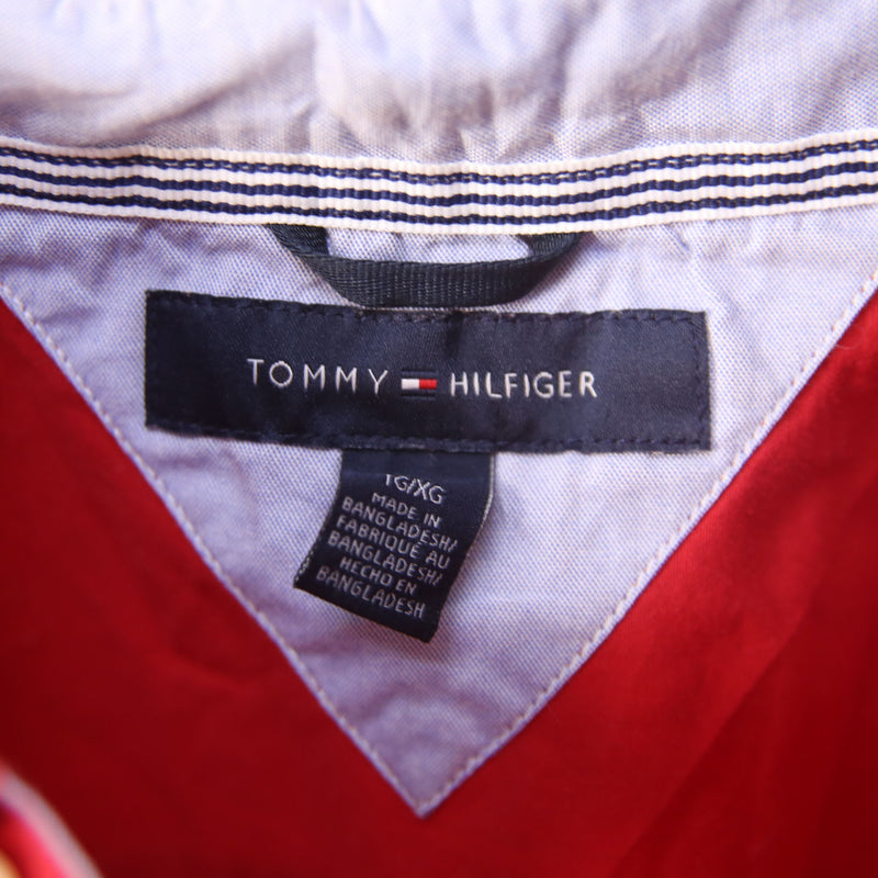 Tommy Hilfiger 90's Plain Long Sleeve Button Up Shirt XLarge Red