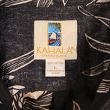 KAHALA 90's Hawaii Short Sleeve Button Up Shirt Large Black