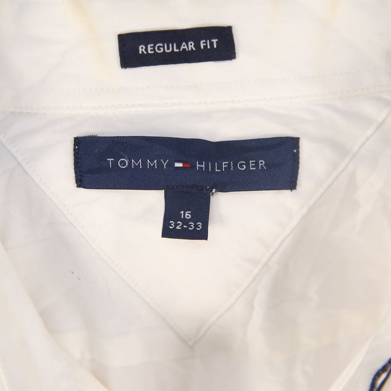 Tommy Hilfiger 90's Long Sleeve Button Up Plain Shirt Large (missing sizing label) White