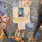 KAHALA 90's Graphic Short Sleeve Button Up Shirt XLarge Brown