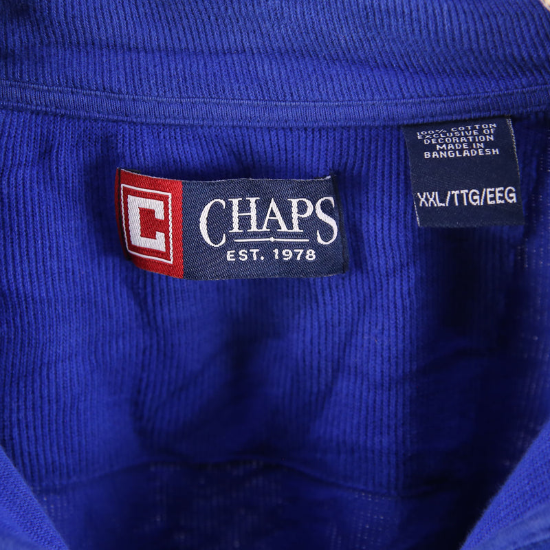 Chaps 90's Quarter Zip Knitted Jumper / Sweater XXLarge (2XL) Blue