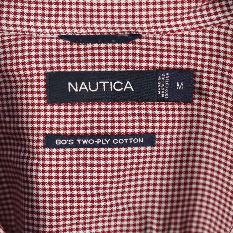 Nautica 90's Long Sleeve Check Shirt Medium Red