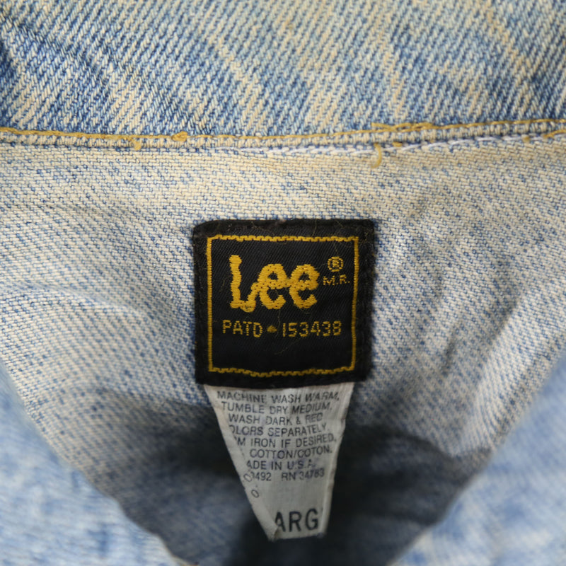 Lee 90's Light Wash Denim Button Up Denim Jacket XLarge Blue