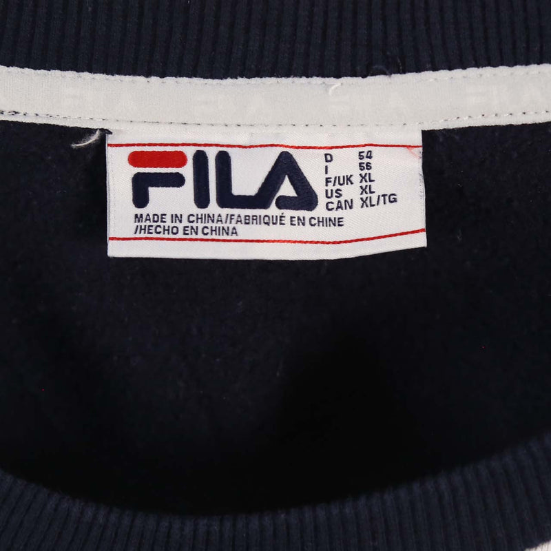 Fila 90's Spellout Logo Long Sleeve Sweatshirt XLarge Blue