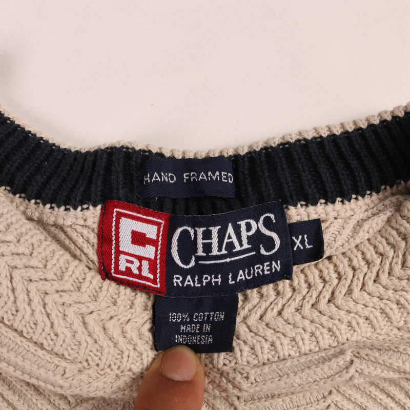Chaps Ralph Lauren  Heavyweight Crewneck Jumper / Sweater XLarge Beige Cream