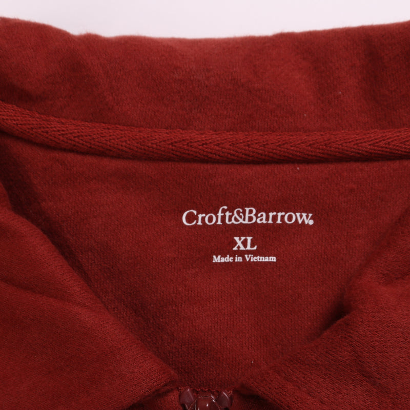 Croft&Barrow  Quarter Zip Heavyweight Sweatshirt XLarge Burgundy Red