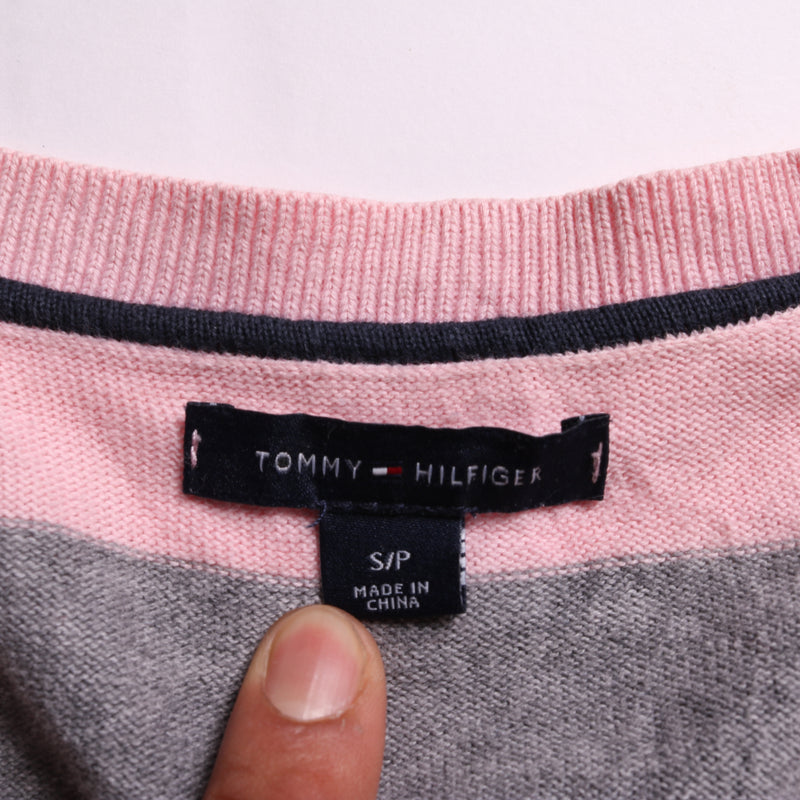 Tommy Hilfiger  Knitted V Neck Jumper / Sweater Small Pink