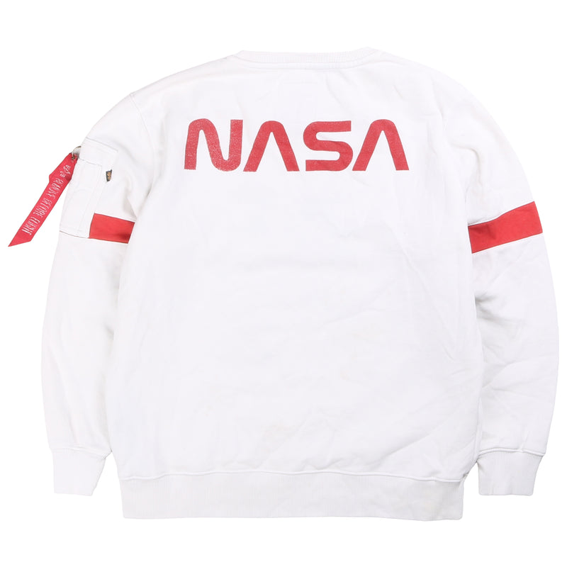 Alpha Industries  NASA Heavyweight Crewneck Sweatshirt Large White