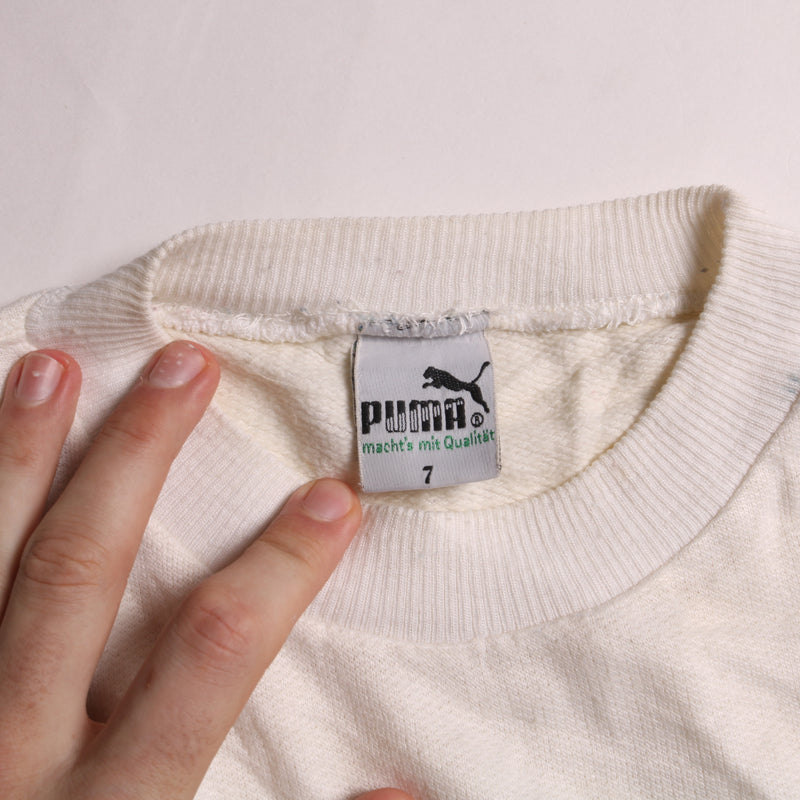 Puma  Spellout Heavyweight Crewneck Sweatshirt XLarge (missing sizing label) White