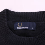 Fred Perry  Knitted Crewneck Jumper / Sweater Medium Navy Blue