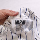 Marvel  Marval Baseball Short Sleeve Button Up Jersey XLarge White