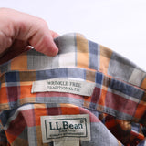 L.L.Bean  Collared Long Sleeve Check Shirt XLarge Orange