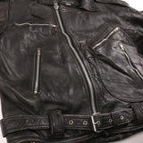 SK Fashion  Heavyweight Full Zip Up Leather Jacket Large Black