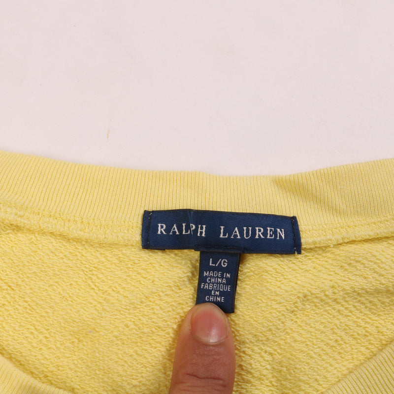 Ralph Lauren  Knitted Crewneck Jumper / Sweater Large Yellow