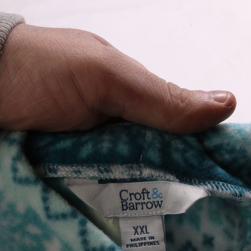 Croft&Barrow  Crewneck Pullover Long Sleeve Jumper / Sweater XXLarge (2XL) Turquoise Blue Green
