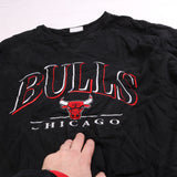 Kim  Chicago Bulls NFL Crewneck Sweatshirt Medium Black