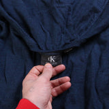 Calvin Klein  Plain Knitted V Neck Jumper / Sweater XLarge Navy Blue