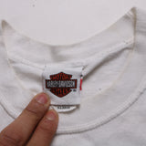 Harley Davidson  Vest Sleeveless Back Print Vest T Shirt XLarge White