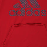Adidas 90's Spellout Pullover Hoodie Large Red