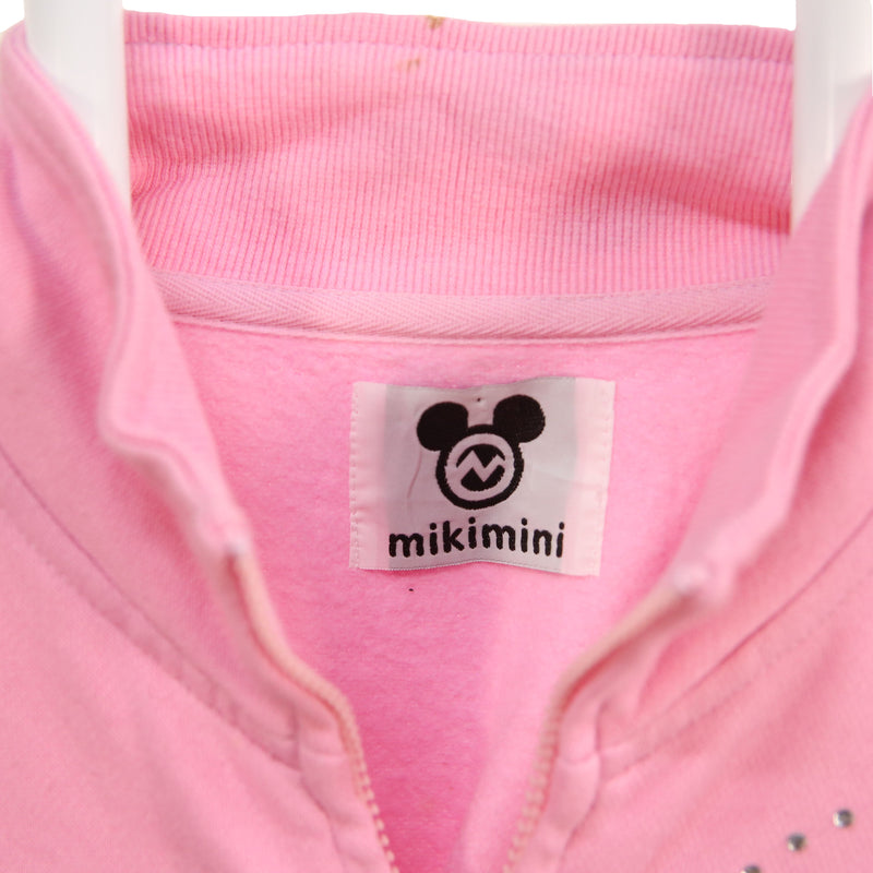 MikiMini 90's Minnie Mouse Full Zip Up Jumper / Sweater Small Pink