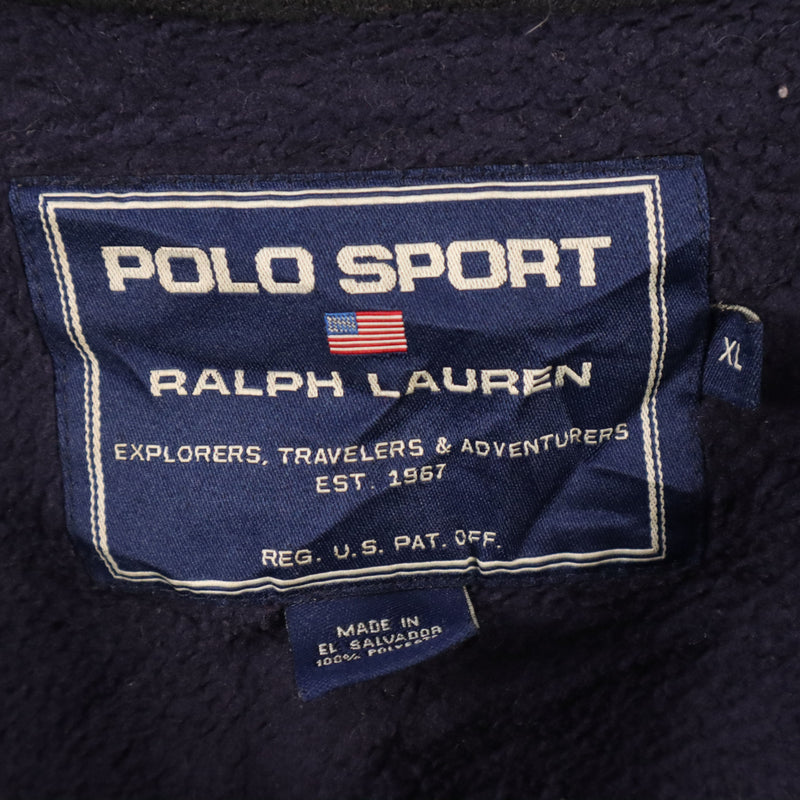 Polo Ralph Lauren 90's Polo Sport Zip Up Fleece Jumper XLarge Navy Blue