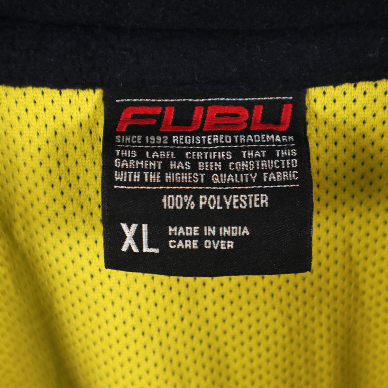 Fubu 90's Spellout Logo Quarter Zip Fleece Jumper XLarge Navy Blue