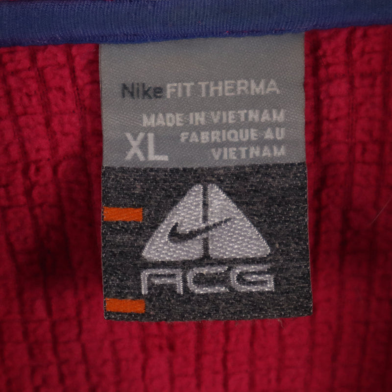 Nike 90's ACG Base Layer Hooded Full Zip Up Fleece XLarge Pink