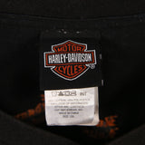 Harley Davidson Motor Cycle 90's small logo Button Up Striped Sweatshirt XXLarge (2XL) Black