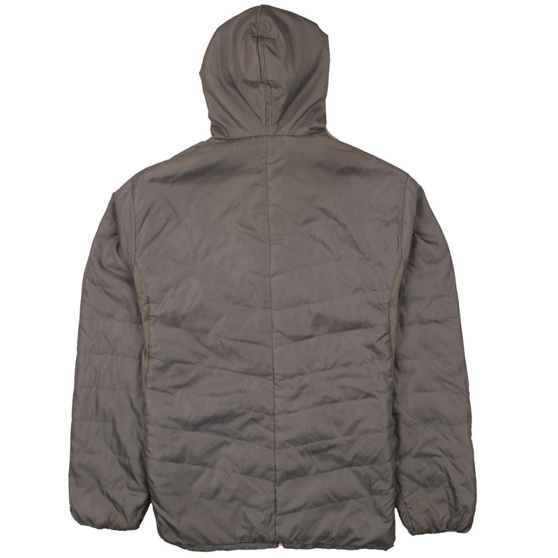 Fila 90's Hooded Full Zip Up Puffer Jacket Large Grey