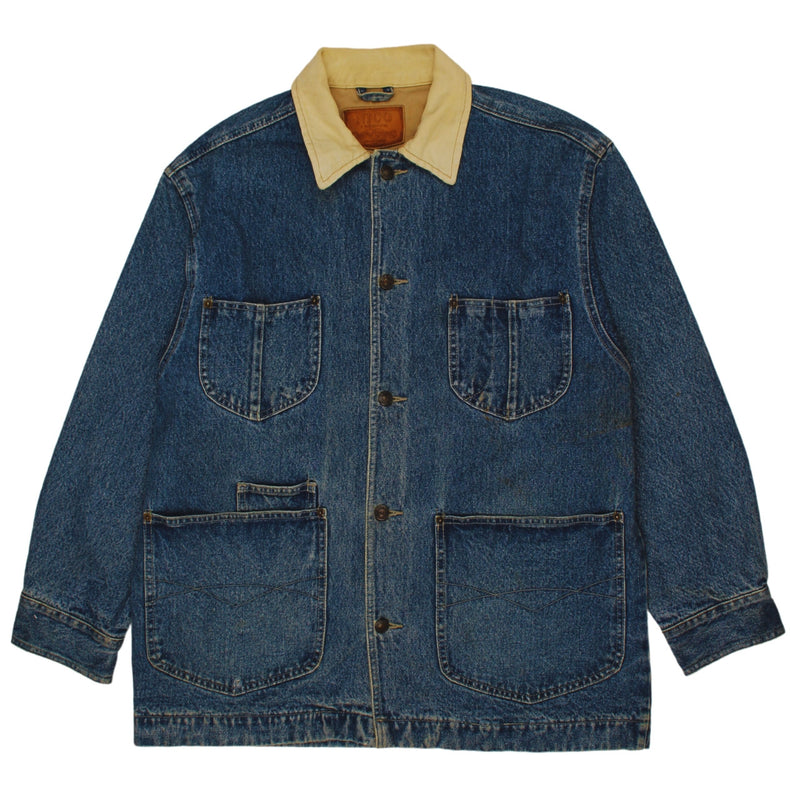 Nico 90's Heavy Weight Button Up Denim Jacket Large (missing sizing label) Blue