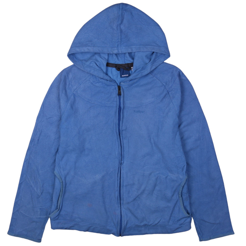 Reebok 90's Hooded Full Zip Up Fleece Jumper Small Blue