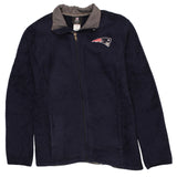 NFL 90's Patriots Full Zip Up Fleece Jumper Small (missing sizing label) Navy Blue