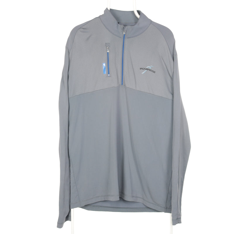 Grey Adidas Quarter Zip Sweatshirt - Large