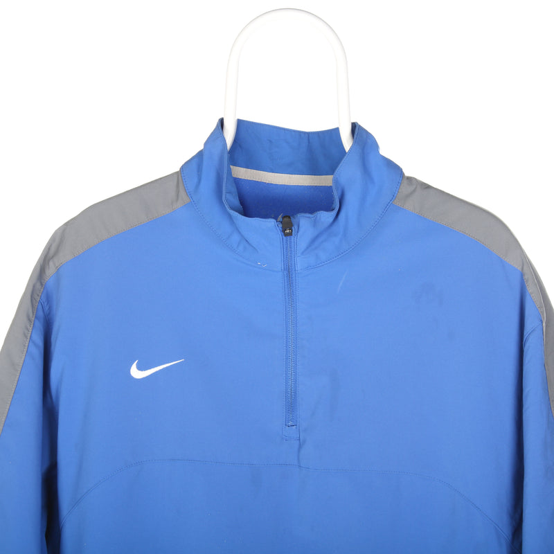 Blue 90's Nike Short Sleeve Track Jacket - Xlarge