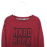 Burgundy Hard Rock Cafe Crewneck Sweatshirt - Large