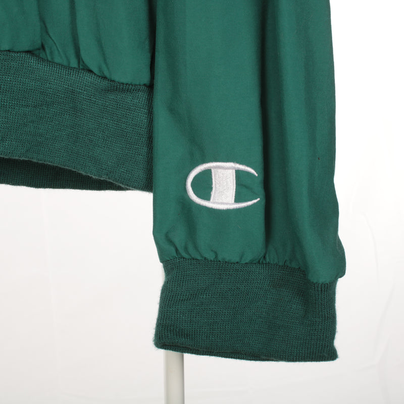 Champion - Green Embroidered Sleeve Crewneck Windbreaker - Large