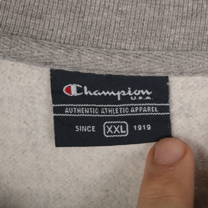 Champion - Grey Embroidered Spellout Sweatshirt - XXLarge