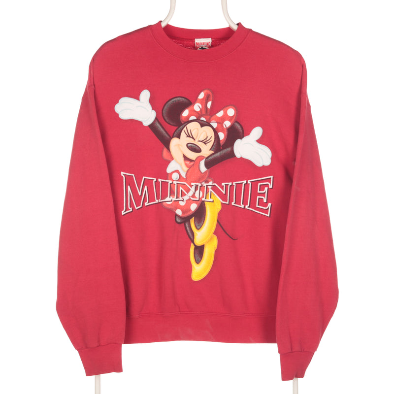 Disney - Red Printed Minnie Spellout Sweatshirt- Small