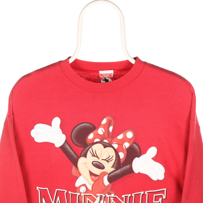 Disney - Red Printed Minnie Spellout Sweatshirt- Small