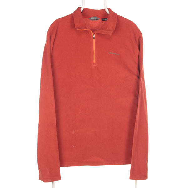 Eddie Bauer - Orange Embroidered Quarter Zip Jumper - XLarge