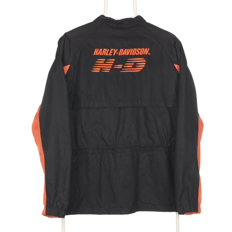 Harley Davidson - Black and Orange Embroidered Jacket - Large